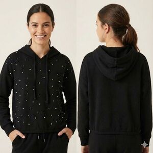 Chic Black Studded Women's Hoodie